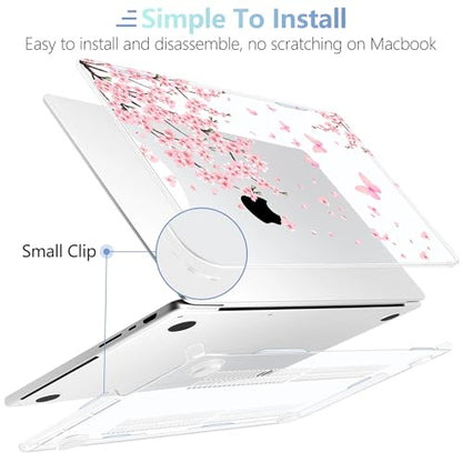 MEEgoodo Compatible with MacBook Pro 14 inch Case (M5/M4/M3/M2/M1) Pro/Max 2026 2025 2024 2023 2021, Case Fit Model A3427/A3426/A3434/A3112/A3401/A3185/A2918/A2992/A2779/A2442, Cherry Blossoms - color: Cherry Blossoms