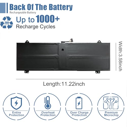 L19C4PDC Laptop Battery 15.36V 71Wh 4675mAh Replacement for Lenovo Ideapad Yoga 7-14ITL5 7-15ITL5 Series Notebook 5B10Z26482 L19L4PDC 5B10Z26485 L19M4PDC 5B10Z26479 - size: 11.22*3.58*0.24 inch L19C4PDC