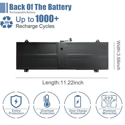 L19C4PDC Laptop Battery 15.36V 71Wh 4675mAh Replacement for Lenovo Ideapad Yoga 7-14ITL5 7-15ITL5 Series Notebook 5B10Z26482 L19L4PDC 5B10Z26485 L19M4PDC 5B10Z26479 - size: 11.22*3.58*0.24 inch L19C4PDC
