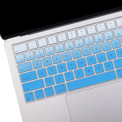 2 Pack Keyboard Cover for 2026-2021 MacBook Pro 14" 16" M5 M4 M3 M2 M1 Pro/Max, 2026-2023 MacBook Air 13" 15" M5 M4 M3 M2, Keyboard Skin for 14.2" 16.2" MacBook Pro /13.6" 15.3" US-Ombreblue - color: Ombreblue+TPU