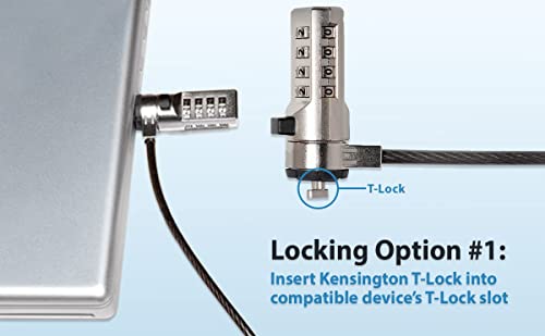 ChargeTech Anti-Theft Combination Cable Lock for Securing Laptops, Computers, Tablets and Other Devices