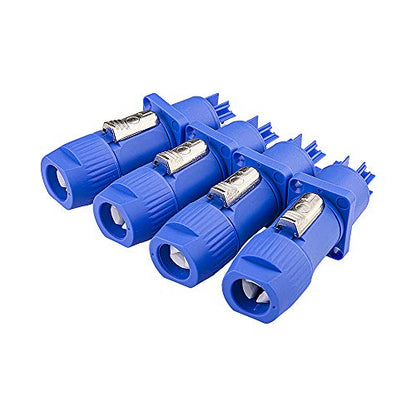 Powercon Connectors, Compatible with Neutrik Nac3mpa Powercon Adapter in Connector to Panel Mount, Male to Power Cable Connectors 4 Packs - color: 4 Set Blue