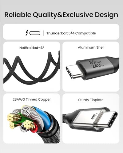 Silkland 80Gbps USB4 USB C Extension Cable 240W for Thunderbolt 5/4, 4FT | Male to Female Extender Cord, 8K@60Hz, 4K@540Hz, USB-C Hub, Dock, Monitor, iPhone 17/16, iPad, MacBook, External SSD, 4FT - size: 4 Feet