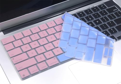 Keyboard Skin Compatible for MacBook Air 15.3" 13.6" M5 M4 M3 M2 A3448 A3241 A3114 A2941 A3449 A3240 A3113 A2681, MacBook Pro 14 16 M5 M4 M3 M2 M1 A3426 A3427 A3434, 2026 MacBook Neo 13" (Pink & Blue) - color: Pink & Blue