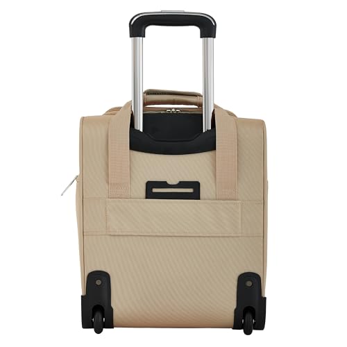 French Connection 16" Underseat Carry-On Luggage with USB/USB-C Ports, Toasted Almond - color: Toasted Almond