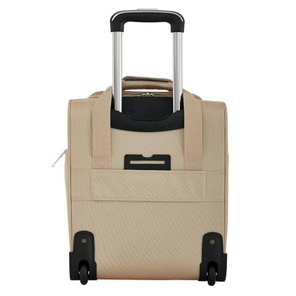 French Connection 16" Underseat Carry-On Luggage with USB/USB-C Ports, Toasted Almond - color: Toasted Almond