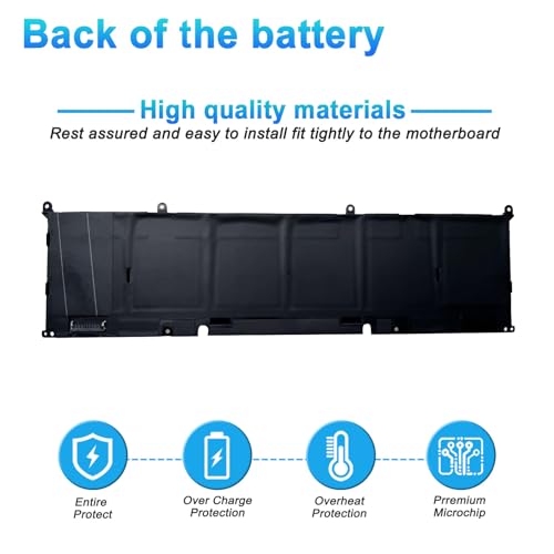 86Wh 69KF2 Laptop Battery for Dell XPS 15 9500 9510 9520 Precision 5550 5560 5570 Alienware M15 M17 R3 R4,G15 5510 5511 5515 5520 5521,G7 15 7500,Inspiron 7510 7610 P87F P91F P45E Series 8FCTC 70N2F - size: 11.75*3.31*0.34inch 69KF2