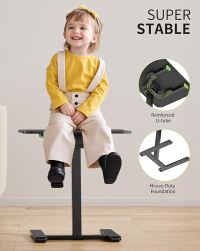 SAIJI Sturdy TV Tray Table with Wheels, Heavy Duty Metal TV Trays for Couch | Height & Tilt Adjustable Desk for Bed, Sofa, Recliner, Portable Small Foldable Tables, Rolling Tray for Eating in Living Room