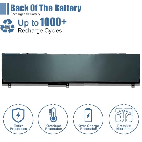 NYFJH Laptop Battery 11.4V 97Wh 8070mAh Replacement for Dell Precision 7530 7730 7540 7740 Series Notebook 5TF10 0WMRC 00WMRC GW0K9 0GW0K9 - size: 13.06*3.07*0.38 inch NYFJH