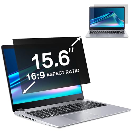 ZOEGAA 15.6 Inch Laptop Privacy Screen,Compatible with Lenovo ThinkPad HP Dell Xps Samsung Asus Acer brands,Removable 16:9 Widescreen Display laptop privacy screen 15.6 inch and Anti-Glare Protector - size: 15.6 in (16:9) privacy screen