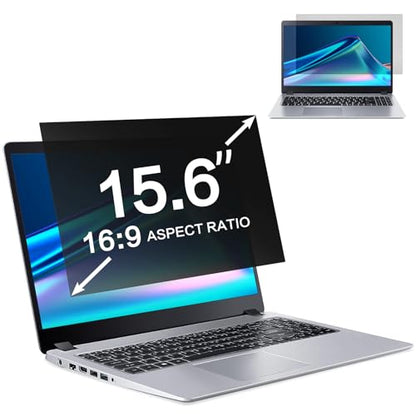 ZOEGAA 15.6 Inch Laptop Privacy Screen,Compatible with Lenovo ThinkPad HP Dell Xps Samsung Asus Acer brands,Removable 16:9 Widescreen Display laptop privacy screen 15.6 inch and Anti-Glare Protector - size: 15.6 in (16:9) privacy screen