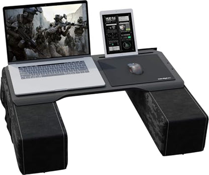 Couchmaster CYBOT, Premium Ergonomic Lap Desk for Notebooks, Sustainable Bamboo Construction, Kevlar Cushion Front, Ventilated Design, Fits Up to 17-Inch Laptops