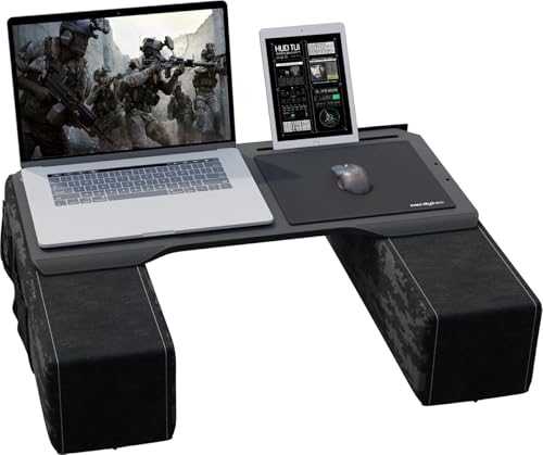 Couchmaster CYBOT, Premium Ergonomic Lap Desk for Notebooks, Sustainable Bamboo Construction, Kevlar Cushion Front, Ventilated Design, Fits Up to 17-Inch Laptops