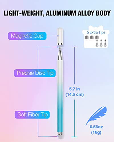 Stylus Pens for Touch Screens, 2 in 1 High Precision Universal Stylus Pen for iPad Compatible with Apple, iPhone, iPad, Android, Samsung Tablets, Phones, 3 Pack -Blue, Green, Pink - color: Blue, Green, Pink