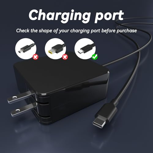 65W USB C Fast Charger Compatible with LG Gram 17" 16" 15" 14" 17Z95P 17Z90Q 17Z90R 17Z90S 16T90P 16Z90P 16Z90Q 16Z90R 15Z95P 15Z90P 15Z90Q 14Z90P 14Z90Q 2-in-1 OLED Thin Lightweight Power Cord