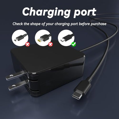65W USB C Fast Charger Compatible with LG Gram 17" 16" 15" 14" 17Z95P 17Z90Q 17Z90R 17Z90S 16T90P 16Z90P 16Z90Q 16Z90R 15Z95P 15Z90P 15Z90Q 14Z90P 14Z90Q 2-in-1 OLED Thin Lightweight Power Cord