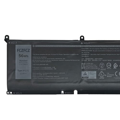8FCTC Battery 56Wh 4650mAh 69KF2 70N2F 11.4V 3-Cells | Replacement for Dell Alienware M15 R3 R4 R5 M16 R1 M17 R3 / Precision 5550 5560 / XPS 9500 9510 / Inspiron 15 7510 Series - size: 13.05*4.34*1.17 inch 8FCTC