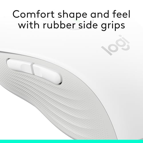 Logitech Signature M650 Wireless Mouse Small to Medium Sized - Off White | 2-year battery, silent clicks, customizable side buttons, compatible with PC, Mac, and Chromebook - color: Off White