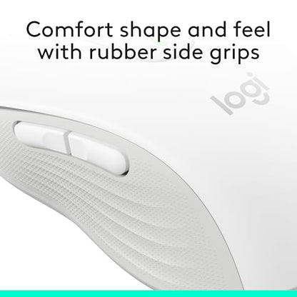Logitech Signature M650 Wireless Mouse Small to Medium Sized - Off White | 2-year battery, silent clicks, customizable side buttons, compatible with PC, Mac, and Chromebook - color: Off White