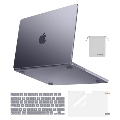 MOSISO Compatible with MacBook Pro 14 inch Case M5 M4 M3 M2 M1 2026-2021 | 4 in 1 Kit Fingerprint & Scratch & Crack Resistant Exact-Fit Ultra-Thin Hard Shell Protective Matte Cover, Space Gray Clear - color: Space Gray Clear