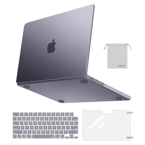 MOSISO Compatible with MacBook Pro 14 inch Case M5 M4 M3 M2 M1 2026-2021 | 4 in 1 Kit Fingerprint & Scratch & Crack Resistant Exact-Fit Ultra-Thin Hard Shell Protective Matte Cover, Space Gray Clear - color: Space Gray Clear