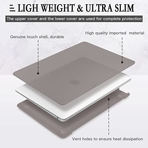 CISSOOK Compatible with MacBook Pro 13 Inch Case Gray 2025-2016 Release | 4in1 Set Plastic Hard Shell Case with Keyboard Cover for Pro 13" A2338 M2 M1 A2251 A2289 A1706, Matte Gray - color: Matte Gray