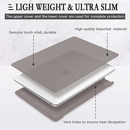 CISSOOK Compatible with MacBook Pro 13 Inch Case Gray 2025-2016 Release | 4in1 Set Plastic Hard Shell Case with Keyboard Cover for Pro 13" A2338 M2 M1 A2251 A2289 A1706, Matte Gray - color: Matte Gray