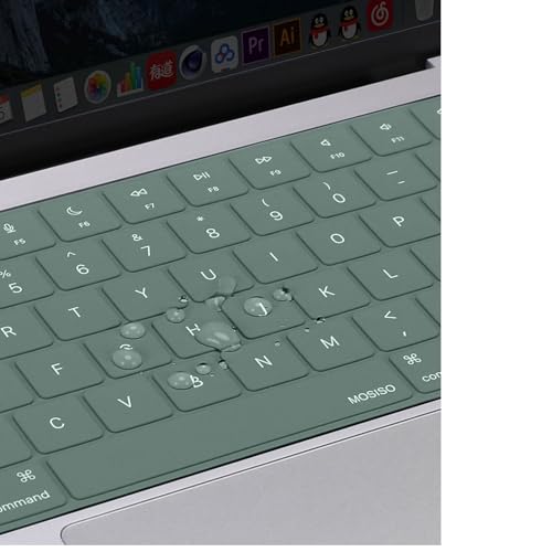 MOSISO Keyboard Cover with Solid Texture, Laptop keyboard Cover | Compatible with MacBook Air 15 inch M3 A3114 M2 A2941/Air 13.6 A3113 A2681/Pro 14/16 M4 M3 M2 M1 - color: Midnight Green