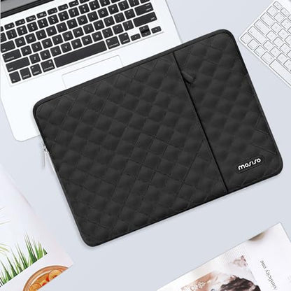 MOSISO Laptop Case 13.3 inch, 13-13.3 inch Laptop Sleeve, Black | Compatible with MacBook Neo/Air 13.6/Pro 13/Pro 14, HP Dell ASUS Lenovo, Square Quilted Vertical Bag with Pocket&Small Case - color: Black, size: 13.3 inch