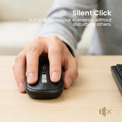 Wireless Bluetooth Multi-Device mouse with 7 Programmable Buttons(Mac/Windows), 4-way Navigation Scroll, 5 level DPI, Side Scroll, Quiet Click Mice for Computer, Laptop, PC, iPad, Tablet, MacBook.