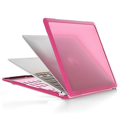 Batianda 4-in-1 Ultimate Case for MacBook Air 13 Inch 2018-2020, Pink | Fits M1/Intel Models A2337/A2179/A1932, Lightweight Slim Design, Carbon Fiber Side Texture, Matte Translucent Hard Shell - color: Pink