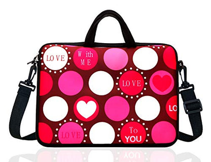 15.6-Inch Laptop Shoulder Bag Case Sleeve For 14 15" 15.6 Inch HP/Dell/Lenovo Red Heart - color: Red Heart