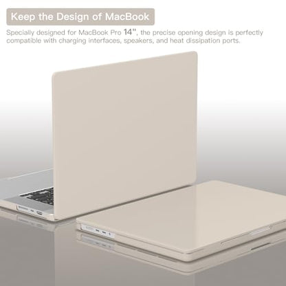 CISSOOK Beige Case for MacBook Pro 14 inch 2026 2025 2024 2023 2021 Release Model A3434 A3427 A3426 A3112 A3401 A3185 A2992 A2918 A2779 A2442 M1-M5 Chip, Beige Stone - color: Pro14inch-Beige Stone
