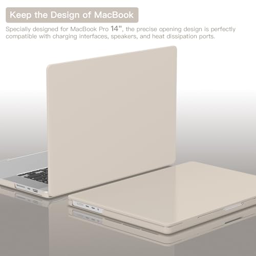 CISSOOK Beige Case for MacBook Pro 14 inch 2026 2025 2024 2023 2021 Release Model A3434 A3427 A3426 A3112 A3401 A3185 A2992 A2918 A2779 A2442 M1-M5 Chip, Beige Stone - color: Pro14inch-Beige Stone