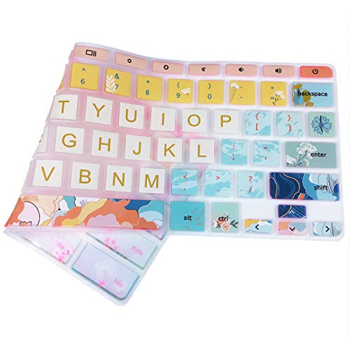 Silicon Keyboard Cover Skin for Chromebook 11.6'', HP Chromebook 14 Series, Little Flower - color: Little Flower