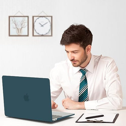 B BELK Compatible with MacBook Air 13 inch Case M1 2022 2021 2020 2019 2018 A2337 A2179 A1932, Matte Plastic Hard Shell+ Keyboard Cover+Screen Protector for MacBook Air 13.3 inch Case, Deep Teal - color: Deep Teal
