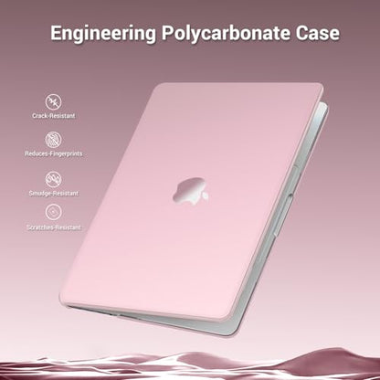 MOSISO Compatible with MacBook Pro 16 inch Case M5 M4 M3 M2 M1 2026-2021 | 4 in 1 Kit Seamlessly Closes Anti-Fingerprints Hard Shell for A3429 A3428 A3403 A3186 A2991 A2780 A2485, Baby Pink - color: Baby Pink