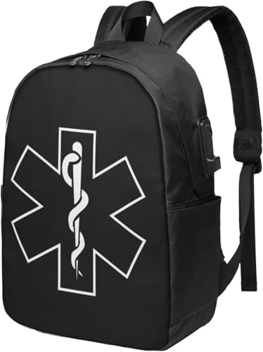 EMS Travel Laptop Backpack Anti-Theft Bag with USB Charging Port 17 Inch Computer Business Backpacks for Women Men Work College Gift,Casual Daypack