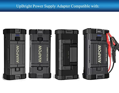 UpBright 12V AC/DC Adapter Compatible with AVAPOW A28 A08 A18 A58 A68 W68 A 28 A 58 A 68 2000A 3000A 4000A 6000A Car Jump Starter 12 V Lithium Ion Li-Ion Battery Booster Switching Power Supply Charger
