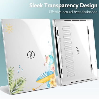 Batianda California Beach Case for Dell XPS 13 Laptop 2024 2025 | Fits Model Number 9340/9345/9350 13.4" Display, Slim Hard Shell, Lightweight Scratch-Resistant with Professional Protection - color: California Beach