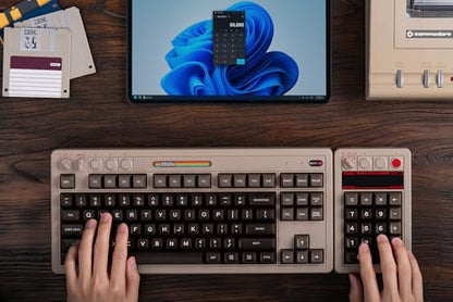 8Bitdo Retro 18 Mechanical Numpad for Windows & Android, C64 Edition | Bluetooth, 2.4G and Wired, Calculator Mode, Retro LED Display, Kailh Box White Switches V2 - color: C64 Edition