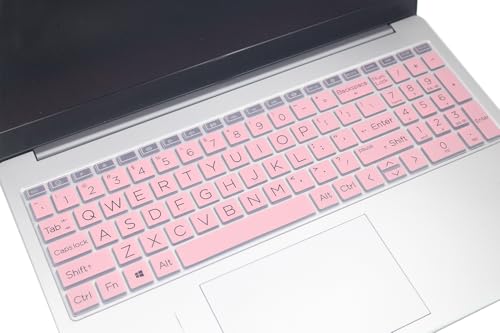 Keyboard Skin Compatible for 15.6" HP Laptop 15-fc 15-fd 15z-fc, HP Pavilion 15 15-eg/eh/er 15t-eg200/eg300 15z-eh300, HP Pavilion 17z 17z-cp000 17z-ca200 17-cn 17-cp (Large Letters, Pink) - color: Large Letters, Pink