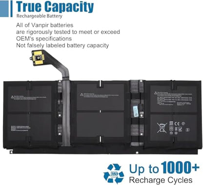 45.8Wh G3HTA057H Laptop Battery Replacement for Microsoft Surface Laptop 3 13 Core i5-1035G7 15-Inch 1872 1873 Surface Laptop 4 1953 1979 15-Inch Series G3HTA058H G3HTA053H 7.58V 6041mAh - size: 11.81*3.98*0.28 inch G3HTA057H
