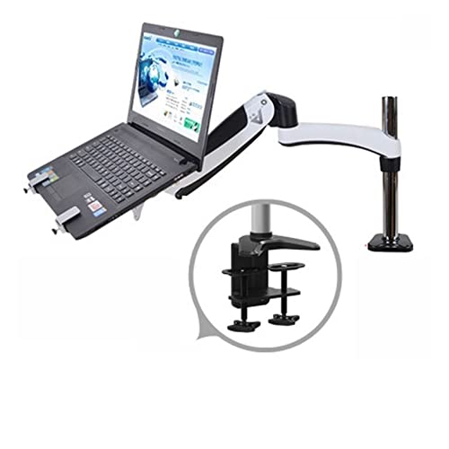 GST112-LP10 Hole Clamp Full Motion Aluminum Strong Gas Spring Dual Arm Laptop Desktop Mount Swivel Stand Notebook Tray(DL-GST112C-LP10) - color: DL-GST112C-LP10
