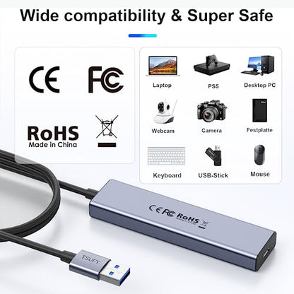 USB 3.0 HUB, TSUPY USB Splitter with 5 USB Ports and 4ft Extended Cable,Ultra-Slim Aluminium Data Hub Multi USB 3.0 Adapter HUB Compatible for Laptop,MacBook,PC, Printer, Mobile HDD and More - size: 5Gbps 5 USB 3.0 Ports Aluminium