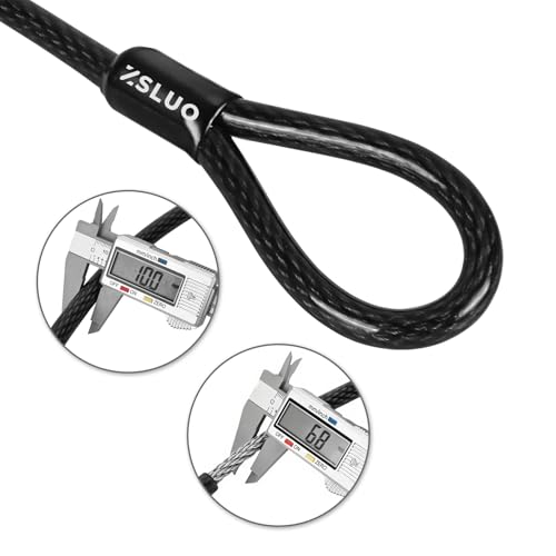20ft x 3/8" Heavy Duty Cut-Proof Security Cable, Outdoor Equipment - size: 20ft