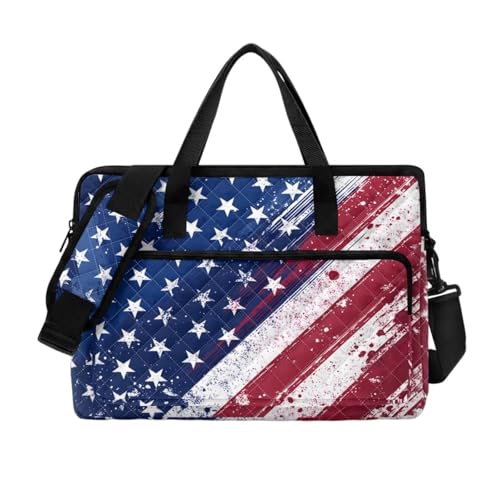 Laptop Sleeve, Laptop Cover with Adjustable Strap Computer Bag Tablet Notebook Sleeves Handbag Messenger Briefcase - color: American Flag Prints