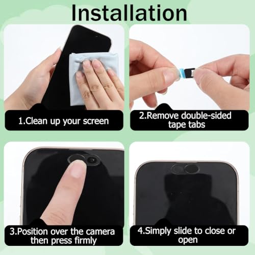 3Pcs 3 Colors Laptop Camera Cover Metal Black Platinum Pink 0.04 Inch Ultra Thin Webcam Cover Slide for Mini PC Phone Desktop Aluminum Durable Phone Privacy Protector for Home Office Use