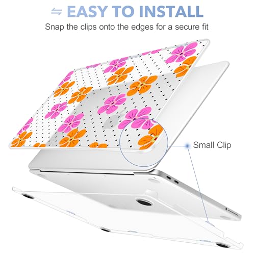 May Chen for MacBook Neo Case 13 inch 2026 | 100% Match Official Color | Pattern Printing, Anti-Crack & Scratch & Fingerprint | Protective Hard Shell Cases Model A3404 - Polka dots Abstract Flowers - color: Polka dots abstract flowers