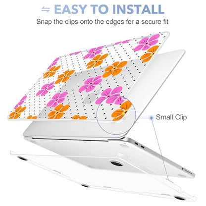 May Chen for MacBook Neo Case 13 inch 2026 | 100% Match Official Color | Pattern Printing, Anti-Crack & Scratch & Fingerprint | Protective Hard Shell Cases Model A3404 - Polka dots Abstract Flowers - color: Polka dots abstract flowers